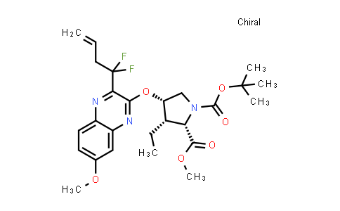 (2S,3S,4S)-1-tert-butyl 2-methyl 4-((3-(1,1-difluorobut-3-en-1-yl)-7-methoxyquinoxalin-2-yl)oxy)-3-ethylpyrrolidine-1,2-dicarboxylate